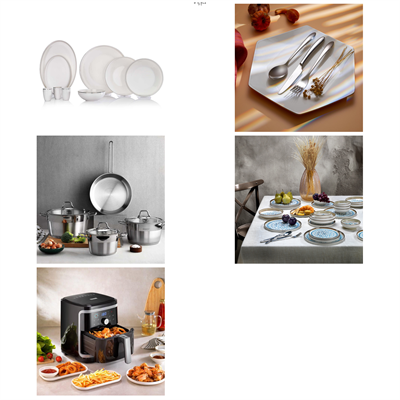 KRM-00039Schafer Platin Sofra & Mutfak Seti | Yemek Takımı+ÇKB+Tencere+Airfryer