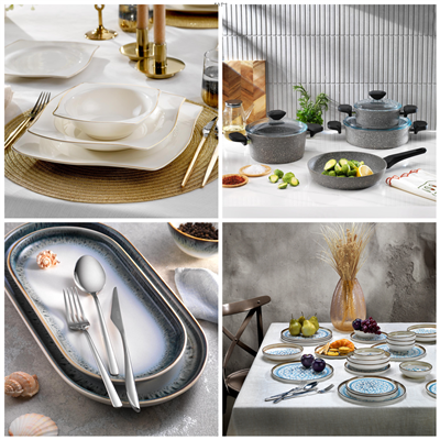 Schafer Gold Sofra & Mutfak Seti | Yemek Takımı+ÇKB+Tencere Seti+2 Çeşit 24 prç Yemek Takımı