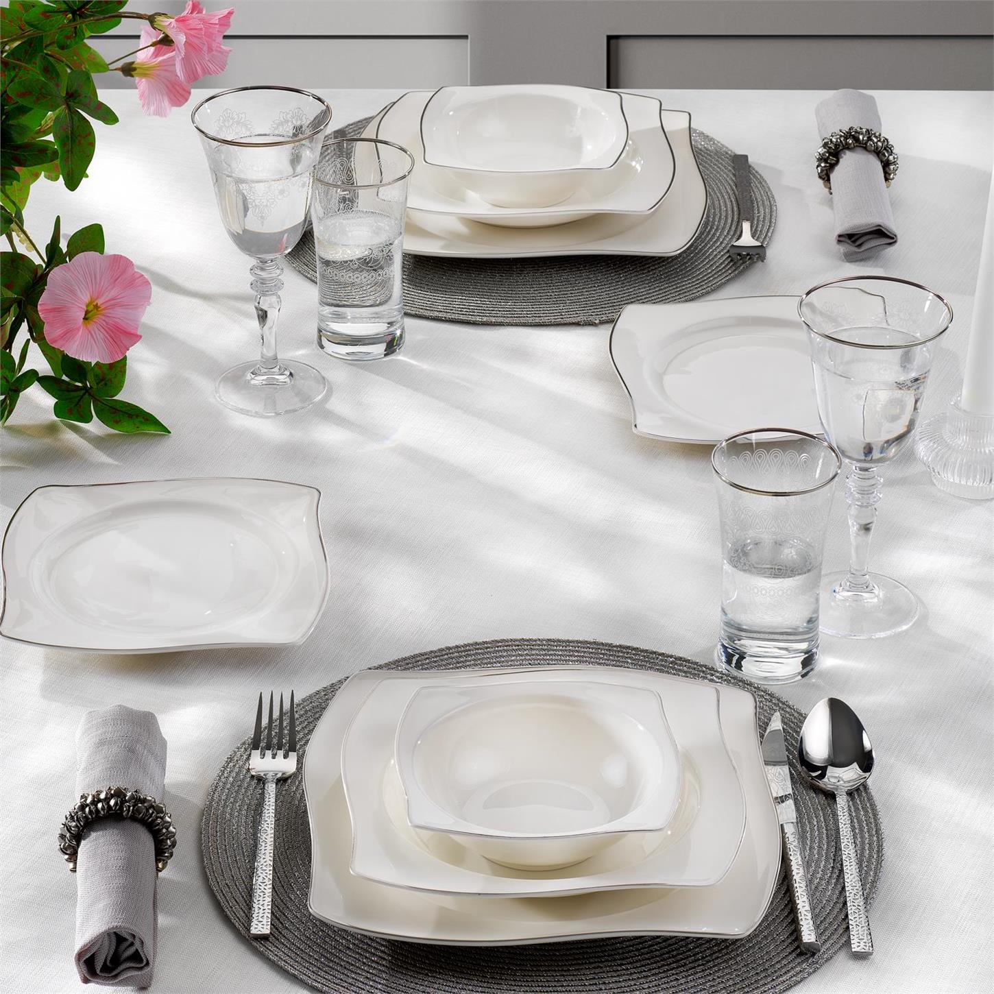1S0446-01001-PLT01Schafer Bety Yemek Takımı 48 Parça Platin