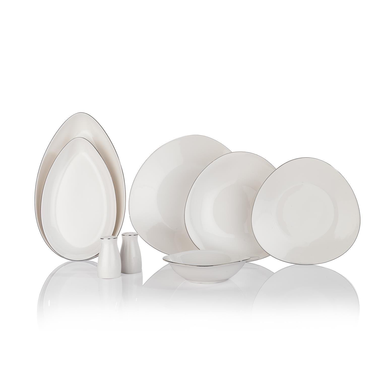 1S1226-01001-PLT01Schafer Dina Yemek Takımı 56 Prç Platin