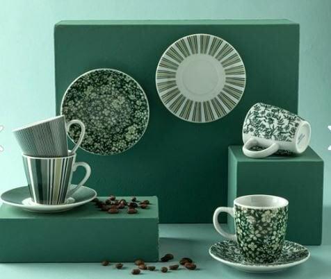 English Home Lori Kahve Fincan Takımı 80 ml Koyu Yeşil