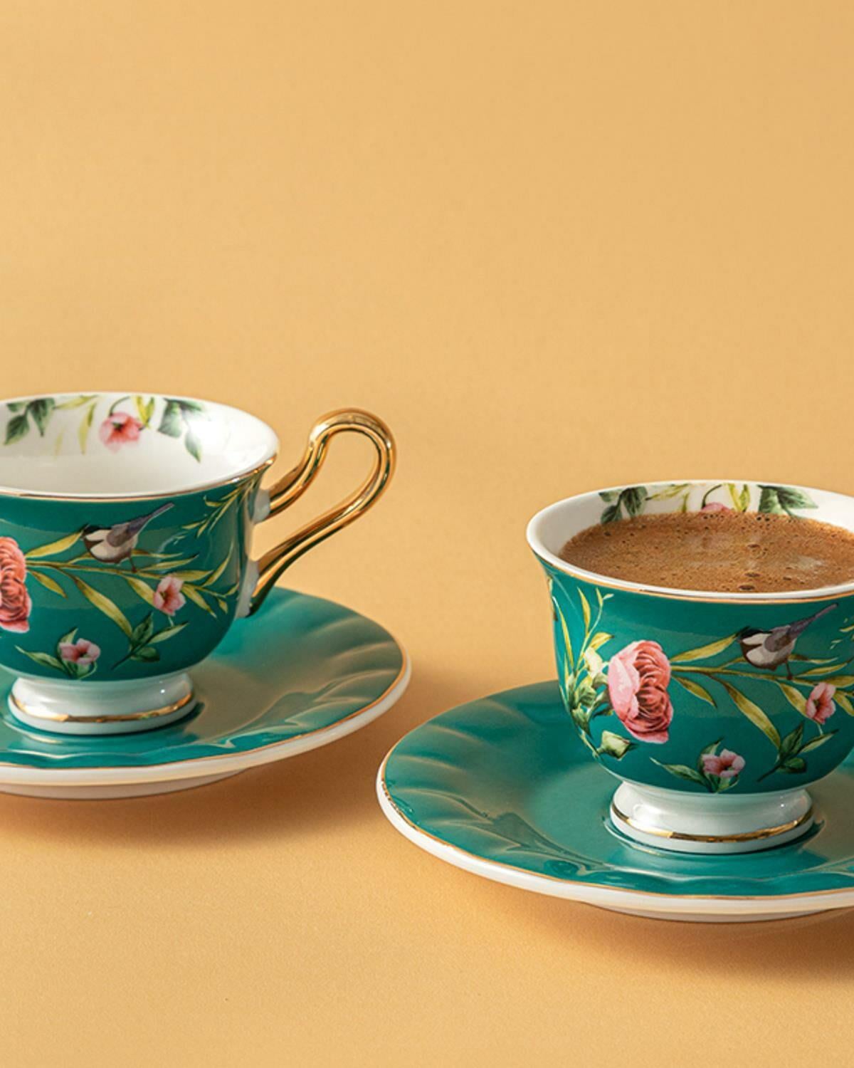 English Home Vanilla Kahve Fincan Takımı 4 prç Açık Turkuaz