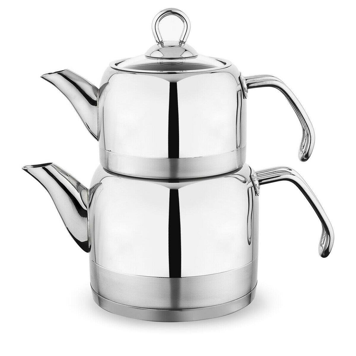 Schafer Ada Metal Çaydanlık Takımı Küçük Boy 4 prç Inox