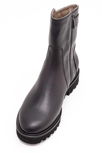 Siyah Deri Kürklü Bot