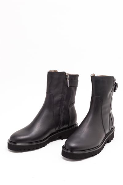 Siyah Deri Kürklü Bot