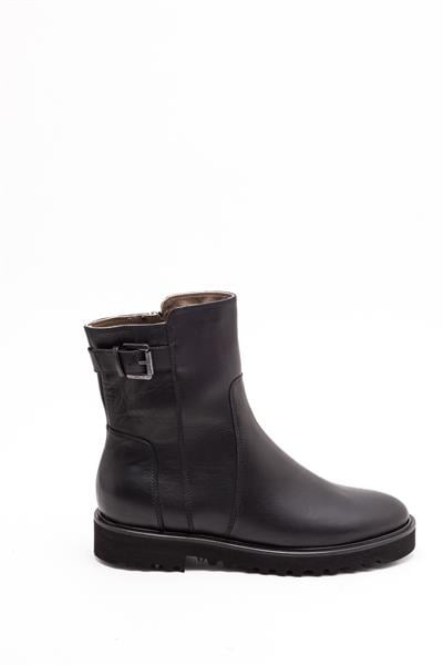 Siyah Deri Kürklü Bot