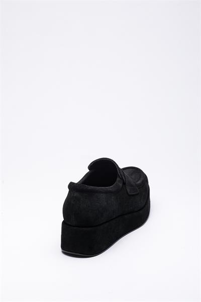Siyah Süet Deri Loafer