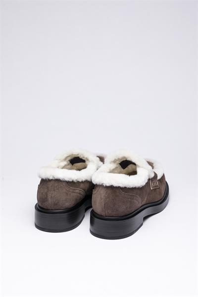 Gri Süet Deri Loafer