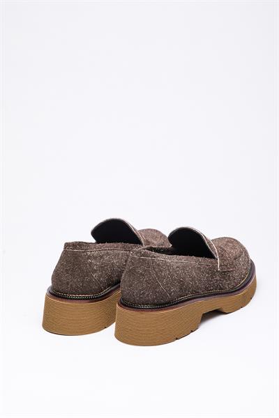 Taş Rengi Süet Loafer