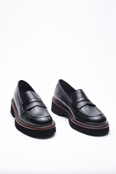Siyah Deri Loafer