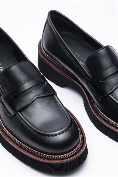 Siyah Deri Loafer