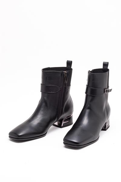 Siyah Deri Topuk Bot