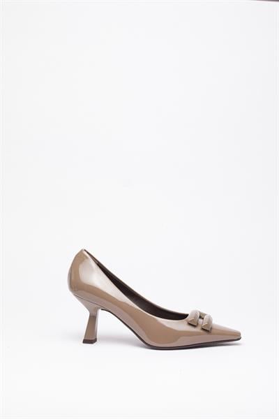 Vizon Rugan Topuklu Stiletto Ayakkabı