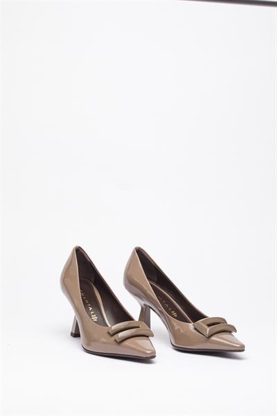Vizon Rugan Topuklu Stiletto Ayakkabı