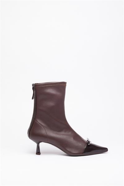 Kahve Streç Stiletto Bot