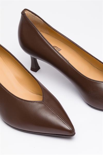 Kahve Deri Stiletto