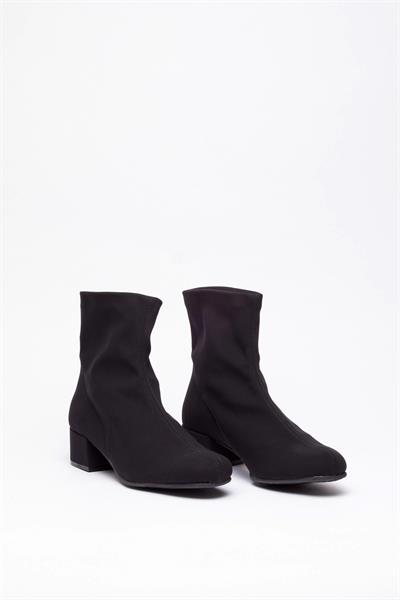 Streç Siyah Topuklu Bot