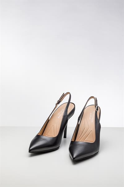 Siyah Renkli Platform Tabanlı Stiletto