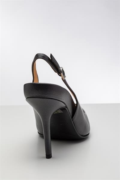 Siyah Renkli Platform Tabanlı Stiletto