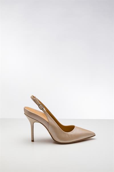 Bej Rengi Platformlu Tabanlı Stiletto