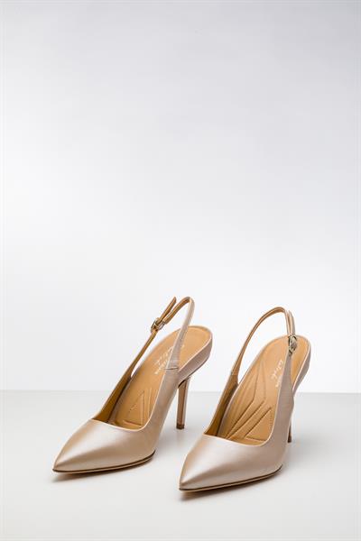 Bej Rengi Platformlu Tabanlı Stiletto