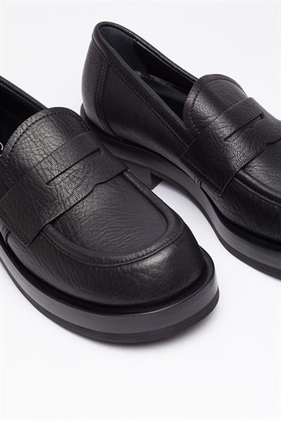 Siyah Deri Loafer