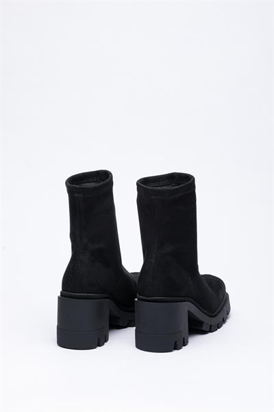 Siyah Streç Çorap Topuklu Bot
