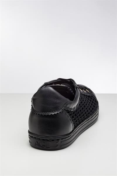 Siyah Renkli Deri Sneaker