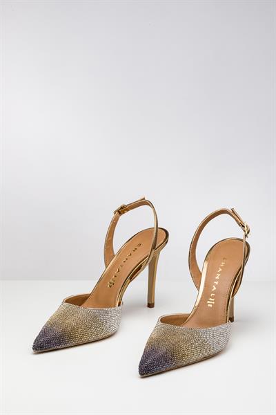 Lame Kristal Topuklu Ayakkabı