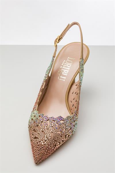 Rose Gold Kristal Topuklu Ayakkabı