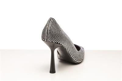 Lame Kristal Taşlı Topuklu Ayakkabı