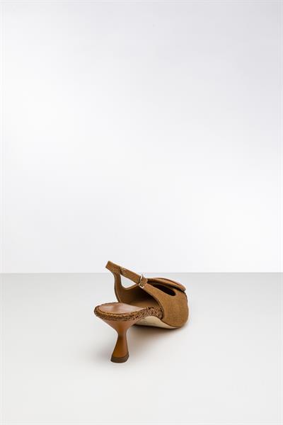 Taba Rengli Kısa Topuklu Ayakkabı