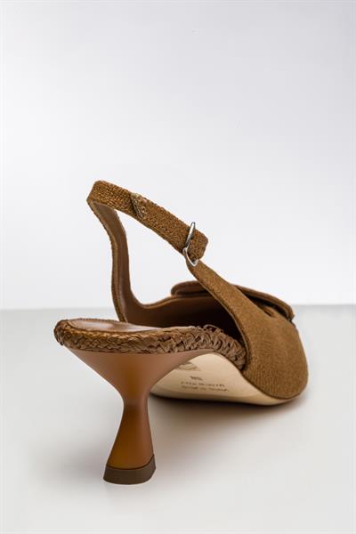 Taba Rengli Kısa Topuklu Ayakkabı