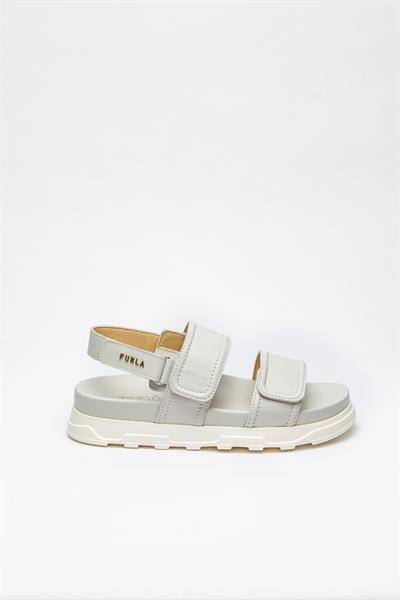 Kırık Beyaz Deri Sandalet