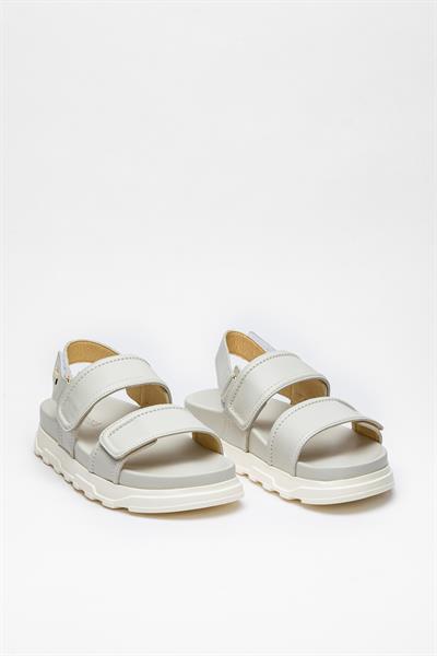 Kırık Beyaz Deri Sandalet