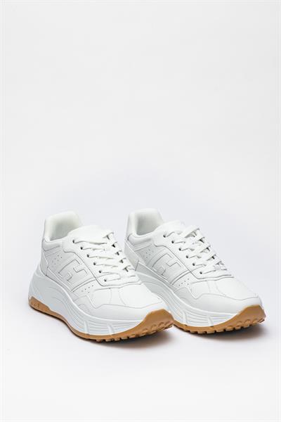 Beyaz Renkli Deri Sneaker