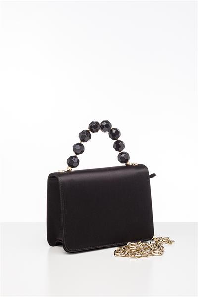 İpek Saten Siyah Çanta