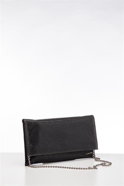 Siyah Kristal Taşlı Çanta