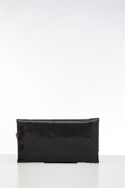 Siyah Kristal Taşlı Çanta