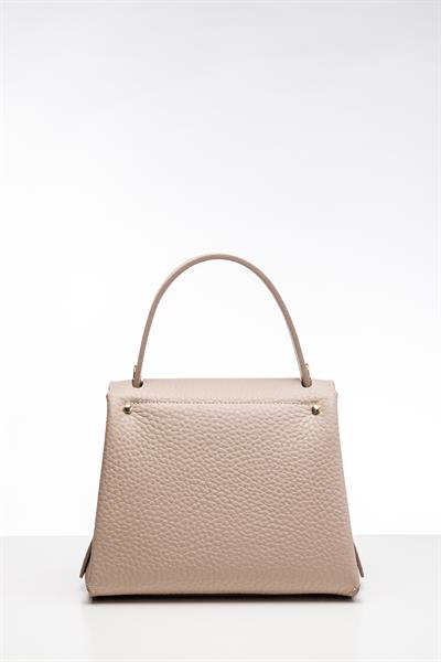 Bej Renkli Ahşap Detaylı Çanta