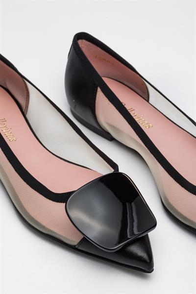 Siyah Renkli Deri Babet