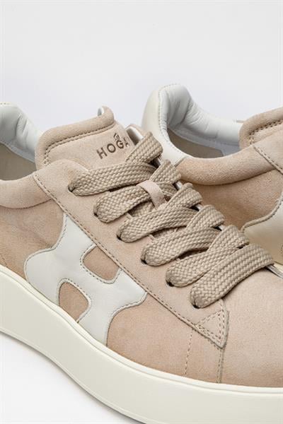Krem Rengi Deri Sneaker