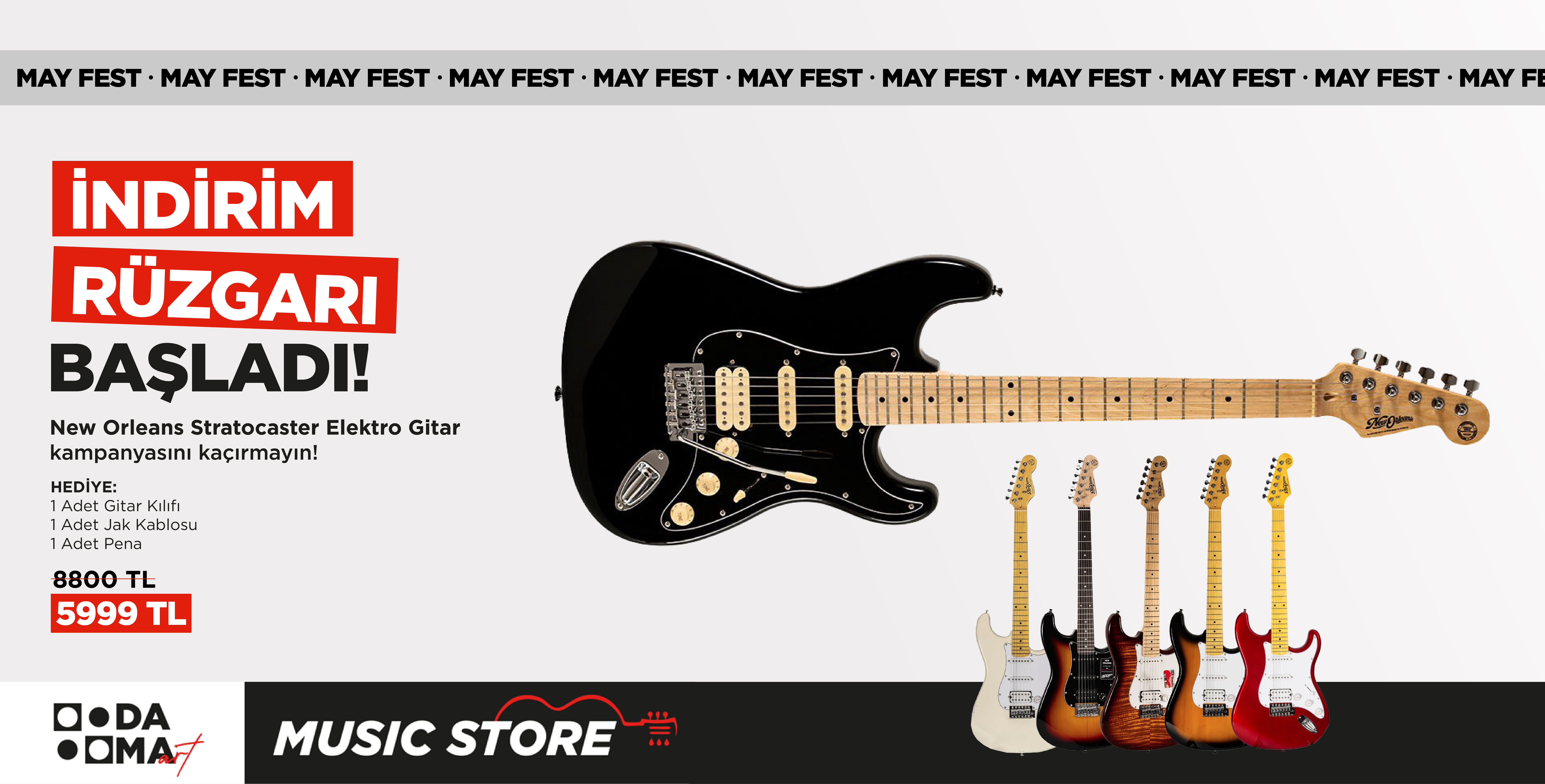 İndirim Rüzgarı - New Orleans Stratocaster Elektro Gitar