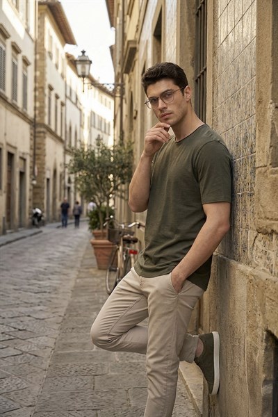 Buratti Pamuklu Regular Fit Bisiklet Yaka Erkek T Shirt 5904074 NEFTİ