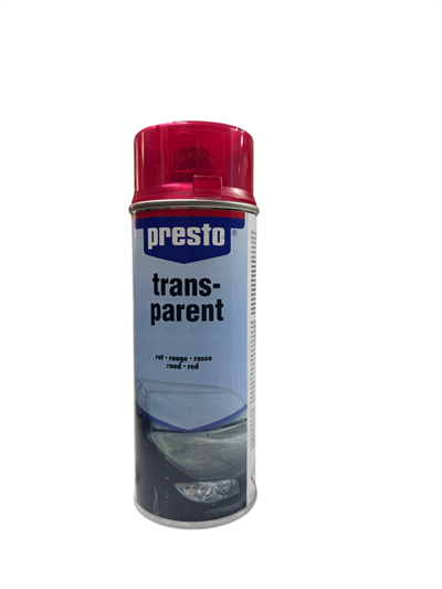 Presto Transparent Far ve Stop Boyası Kırmızı – 400 ml Sprey Boya