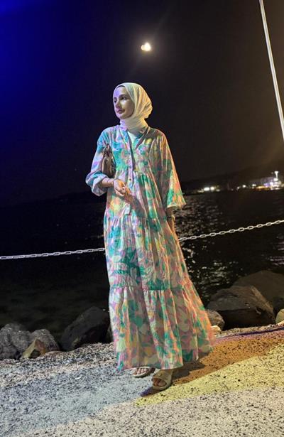 ÇİÇEK DESENLİ ELBİSE