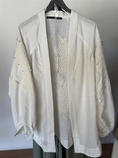 İNCİ NAKIŞ DETAYLI KİMONO