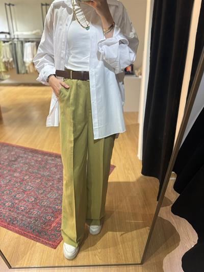 KEMERLİ KETEN KARIŞIMLI PANTOLON