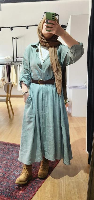 Kemerli Tensel Elbise