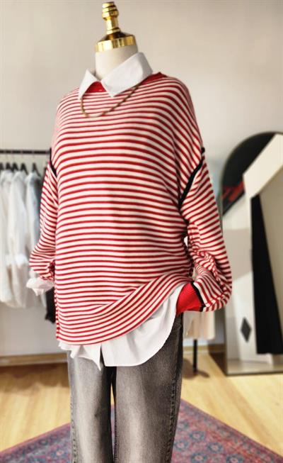 KIRMIZI ÇİZHİLİ TRİKO